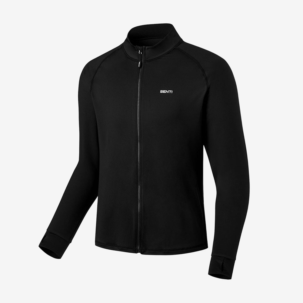 SENTI Man Classic Relax Fit Zip Front rash guard black [SAR-ARM22(BK) Men's Beachwear 디테일