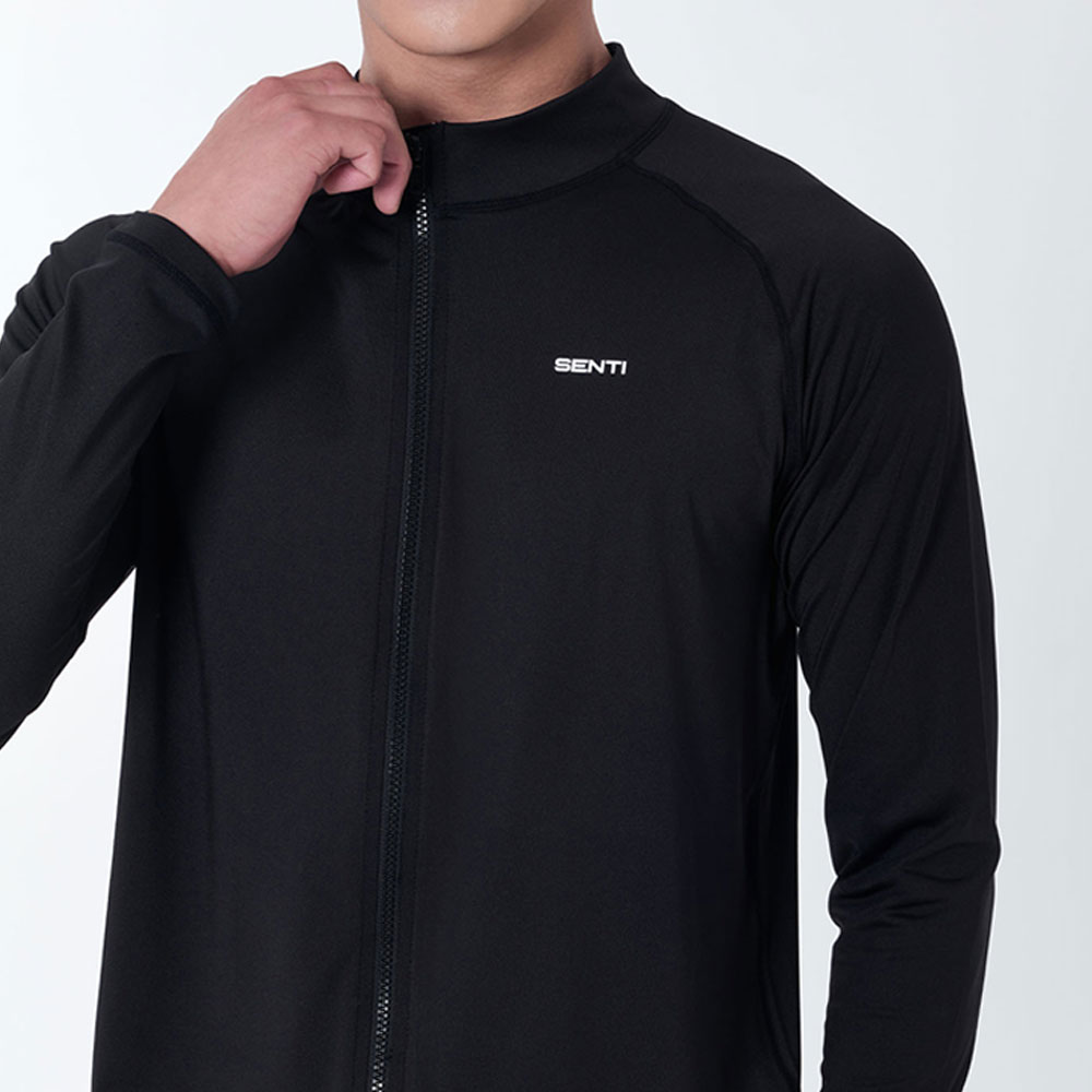 SENTI Man Classic Relax Fit Zip Front rash guard black [SAR-ARM22(BK) Men's Beachwear 디테일