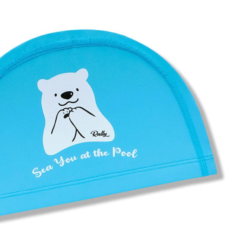 RALLY Kids Bear PU Coated Swim Cap Sky Blue PRKC922 SBL 디테일