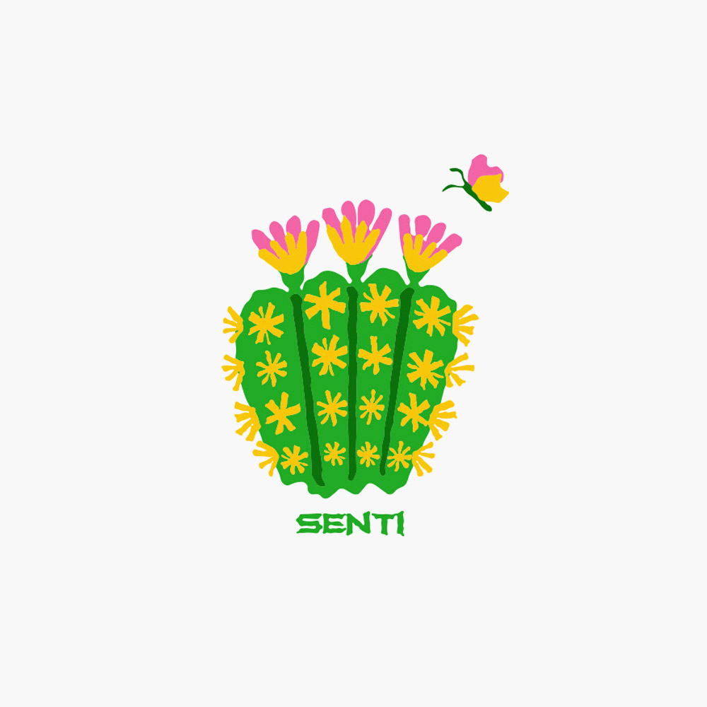 Bloom Cactus Silicone Swim Cap white