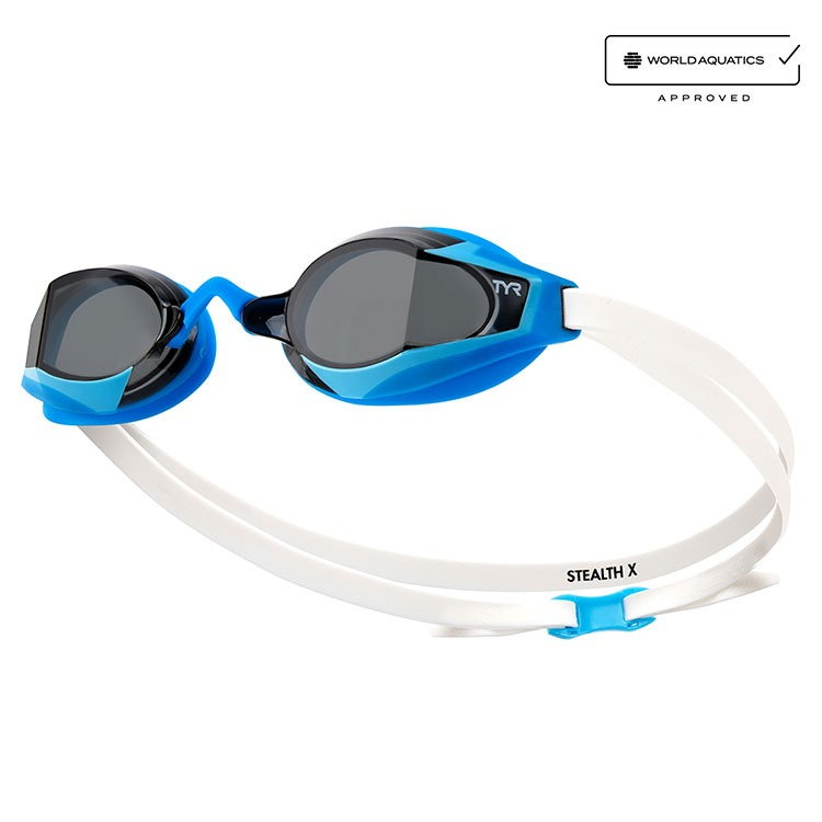 TYR Stealth-X Performance Goggles Smoke Blue LGSTLX 156 World Aquatics Approved 상품컷