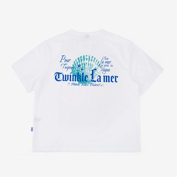 KITSCH PITCH レディース La Mer Clam オーバーサイズTシャツ オフホワイト [KF2LTS001 ビーチウェア] 디테일