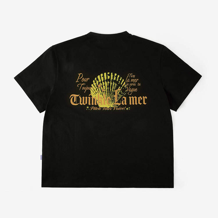 KITSCH PITCH レディース La Mer Clam オーバーサイズTシャツ ブラック [KF2LTS002 ビーチウェア] 디테일