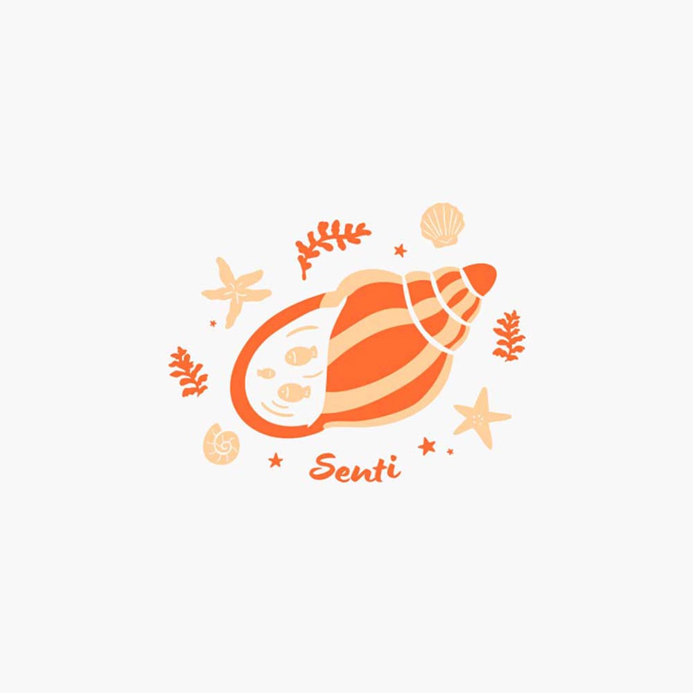 SENTI Shelling Silicone Swim Cap Orange [SC-2530] 디테일