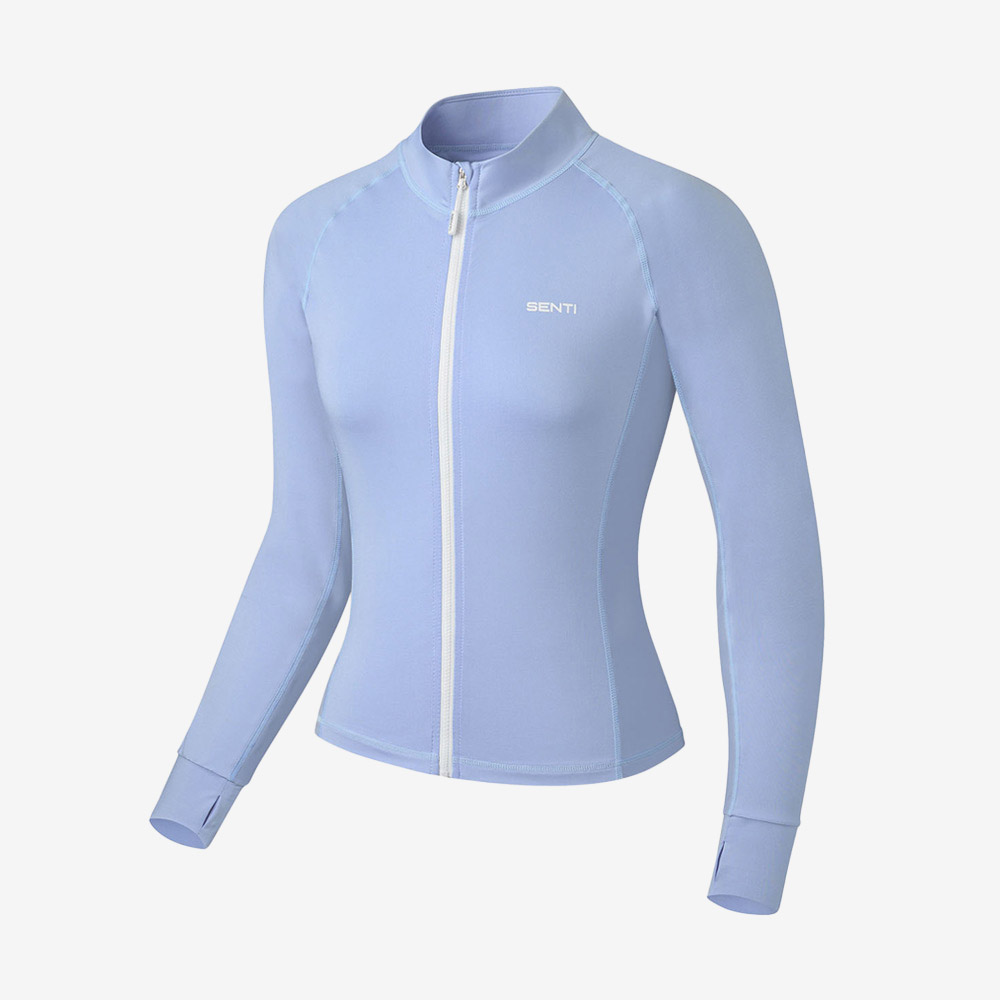 SENTI Summer Club Classic Standardfit Zip-Up Rashguard Lavender [SAR-ARW21 (LV) Women's Beachwear] 디테일