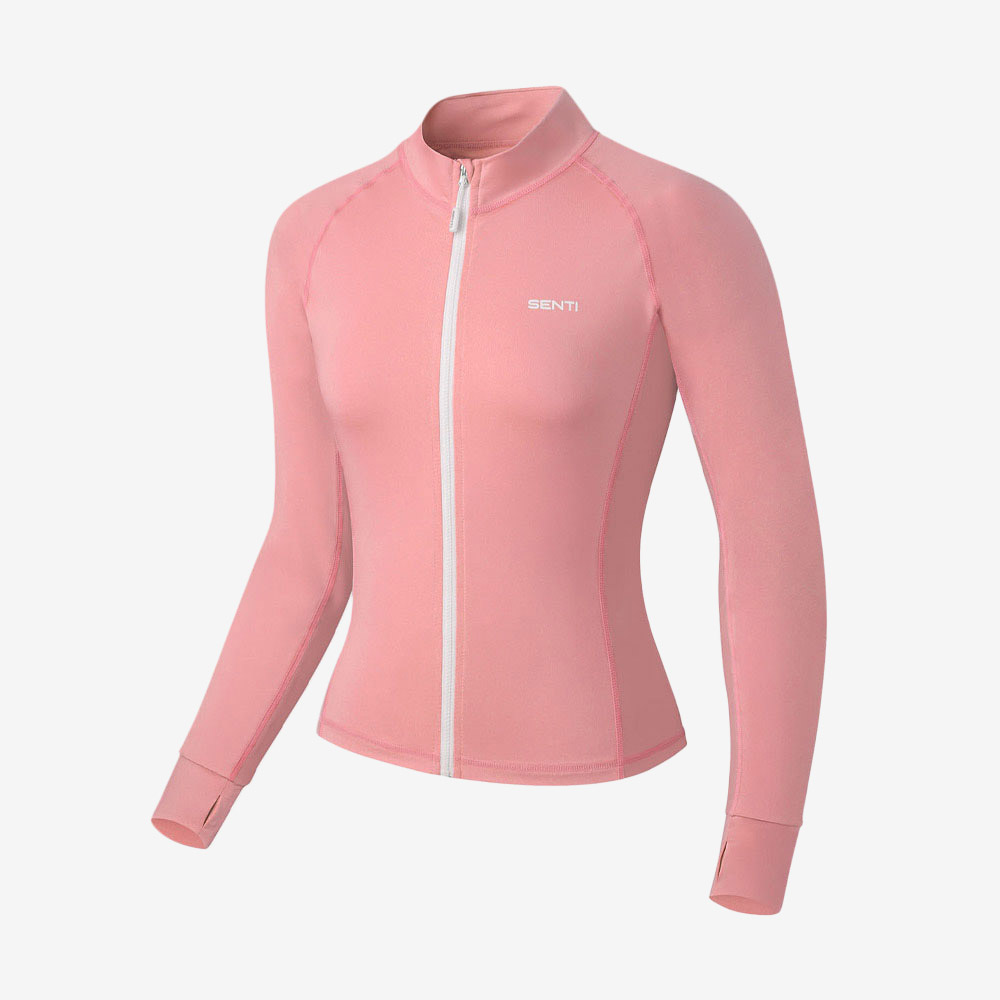 SENTI Summer Club Classic Standardfit Zip-Up Rashguard Pink [SAR-ARW21 (PK) Women's Beachwear] 디테일