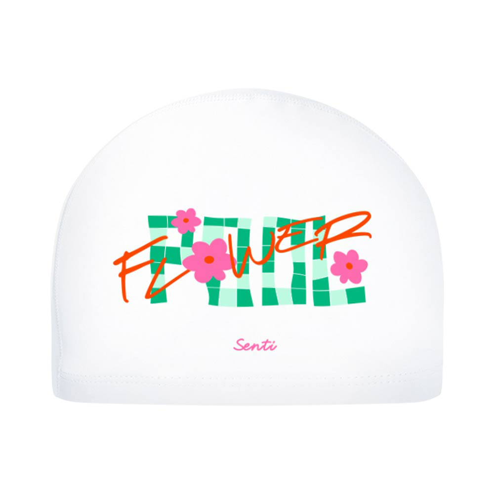 SENTI Flower Pool Silicone Coated Swim Cap Pink [SC-1008] 디테일
