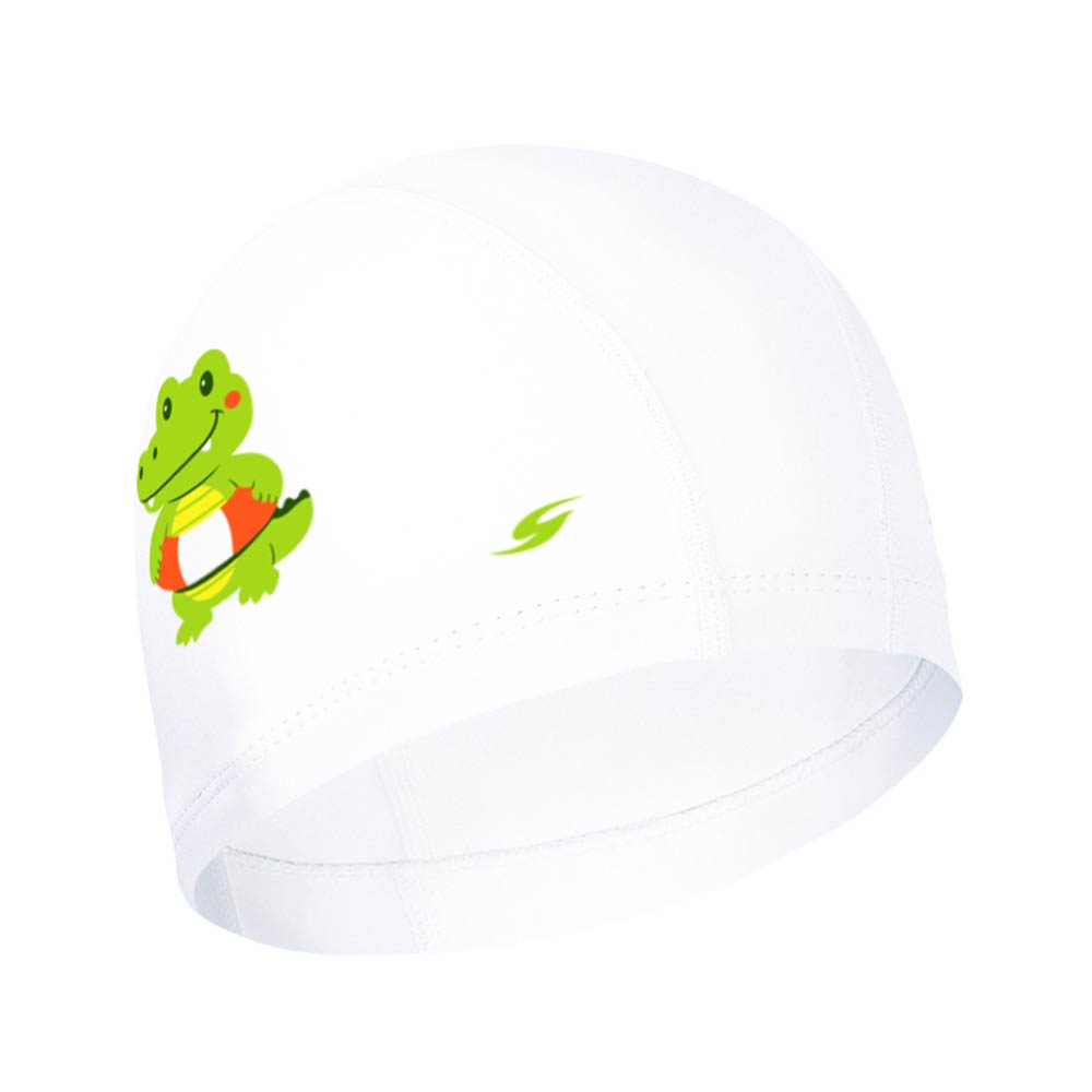 SENTI Cute Silicone Coated Swim Cap White [SC-1011] 상품컷