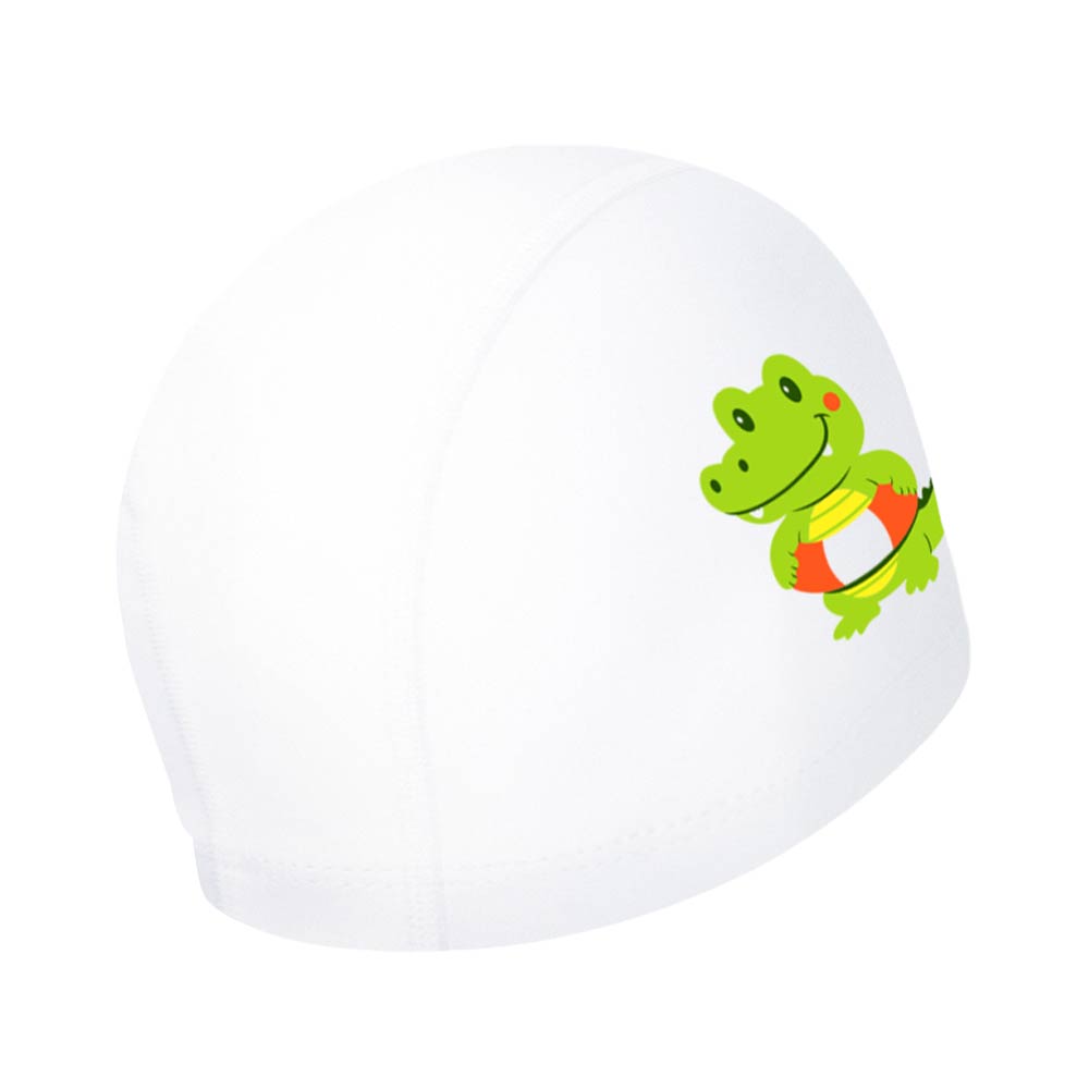 SENTI Cute Silicone Coated Swim Cap White [SC-1011] 디테일
