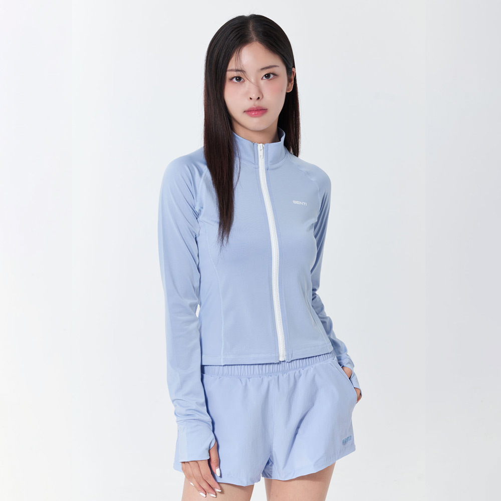 SENTI Summer Club Classic Standardfit Zip-Up Rashguard Lavender [SAR-ARW21 (LV) Women's Beachwear] 디테일