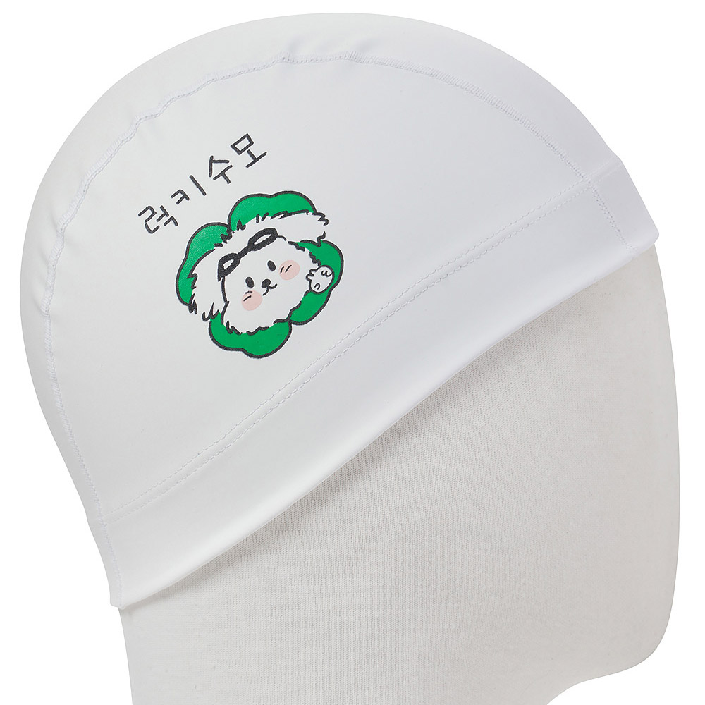 HOOG Emboss Lucky シリコンコーティング スイムキャップ ホワイト [SCC745 水泳帽] 디테일