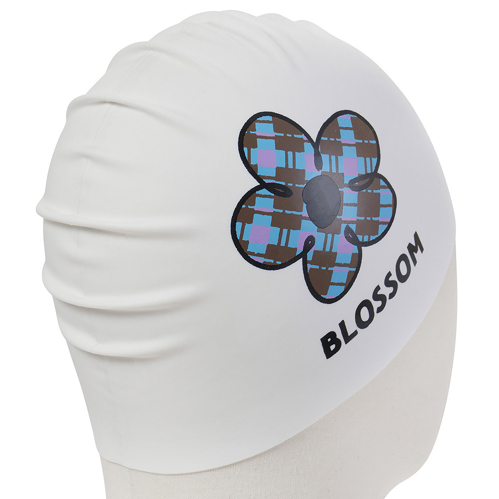 HOOG EMBOSS Carob Check Silicone Swim Cap White [SSC743] 디테일
