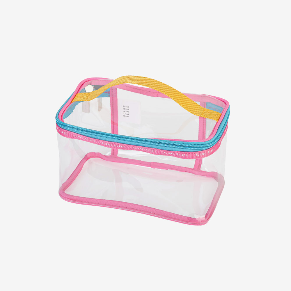 BLANC BLACK Color Pop Vivid Square Clear Pouch Pink [P330(VPK) Travel Pouch]