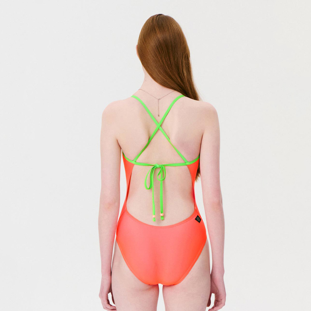 LEMANGO Pomelo Fizz Cross Tie Back Swimsuit Grapefruit Pink [LSWON16105617 Women's Swimsuit] 디테일