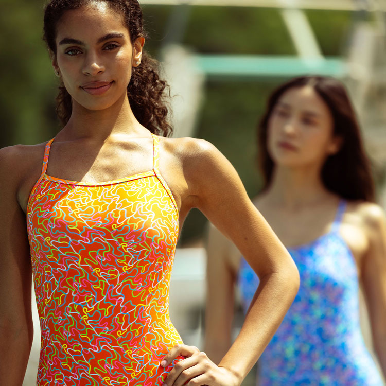SENTI Waverun Drop Back Swimsuit Orange [WSM-25932 Women's] 디테일