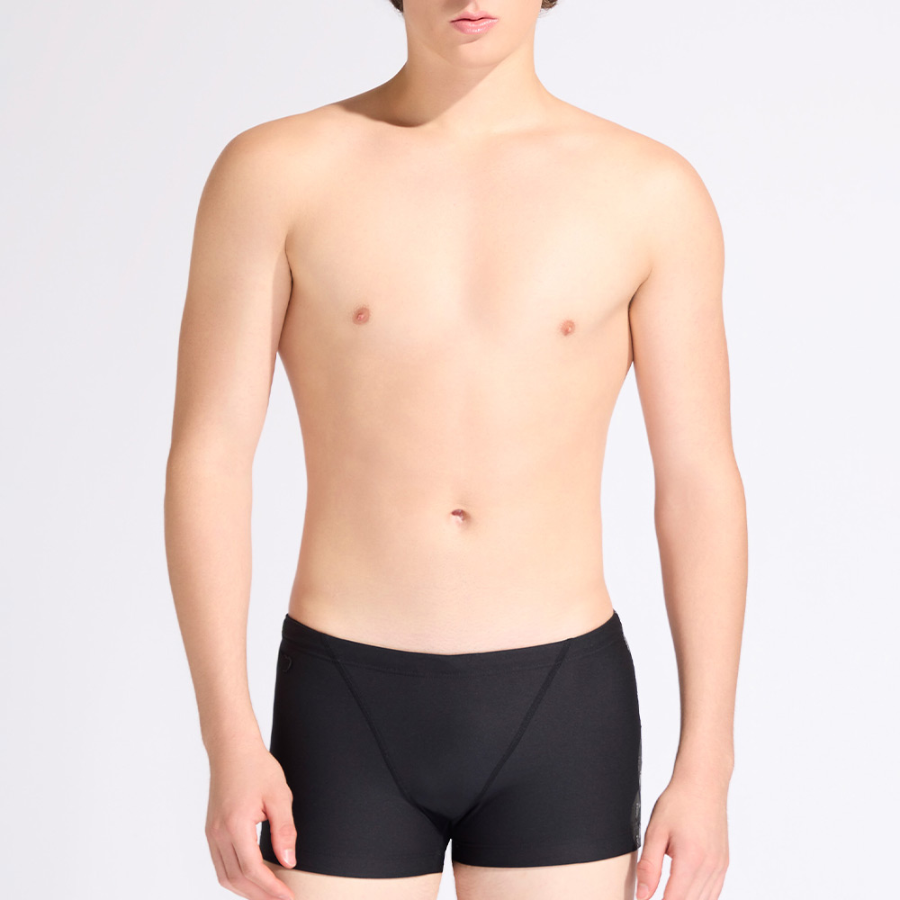 HOOG Basic Big Logo Slimfit Mini Square Leg Swimsuit Black [MFT1003 Men's] 디테일