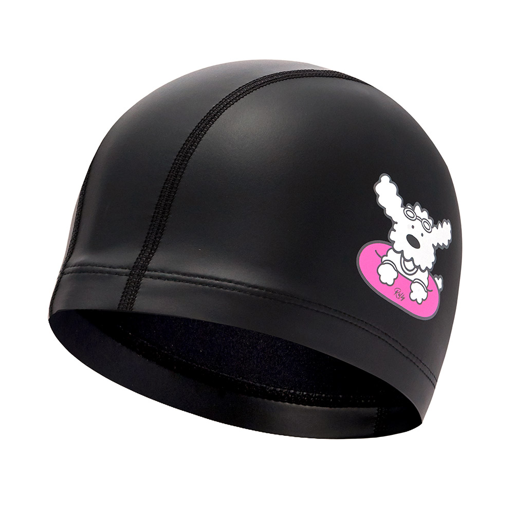 RALLY Puppy PU Coating Swim Cap Black [QRUC306(BLK)] 상품컷