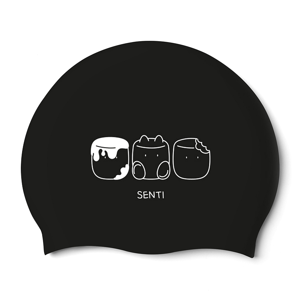 SENTI Mellow Silicone Swim Cap Black [SC-2543] 상품컷