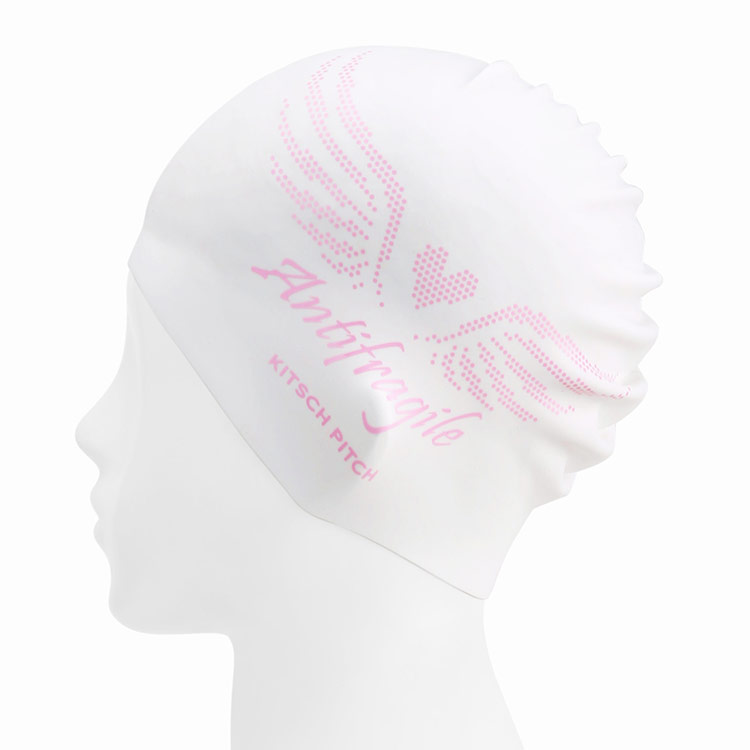 KITSCH PITCH Dot Angel Wing Silicone Swim Cap Pink [KF4USC003] 디테일