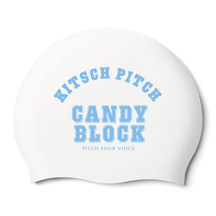 KITSCH PITCH Candy Block Jacket シリコン スイムキャップ ホワイト [KF4USC006 水泳帽] 상품컷