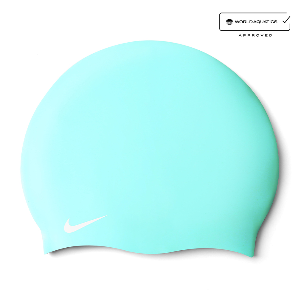 NIKE SWIM Solid Silicone Swim Cap Bleached Turk [93060-468 FINA Approved]