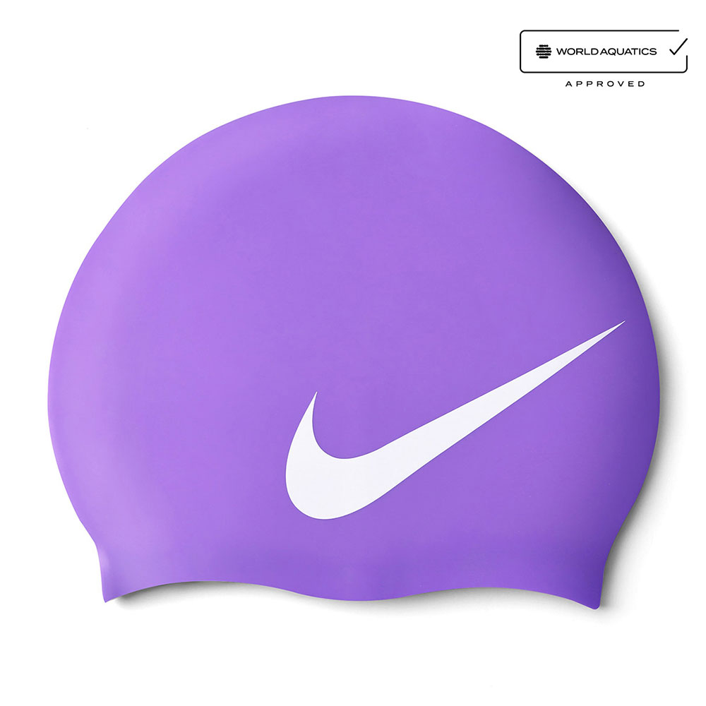NIKE SWIM Big Swoosh Silicone Swim Cap Bright Violet [NESS8163-569] 상품컷