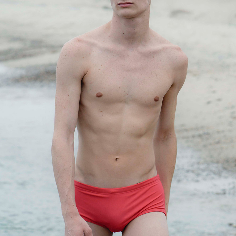 HOOG Funnyberry Square Leg Swimsuit Red Coral [MFA1009 Men's] 디테일