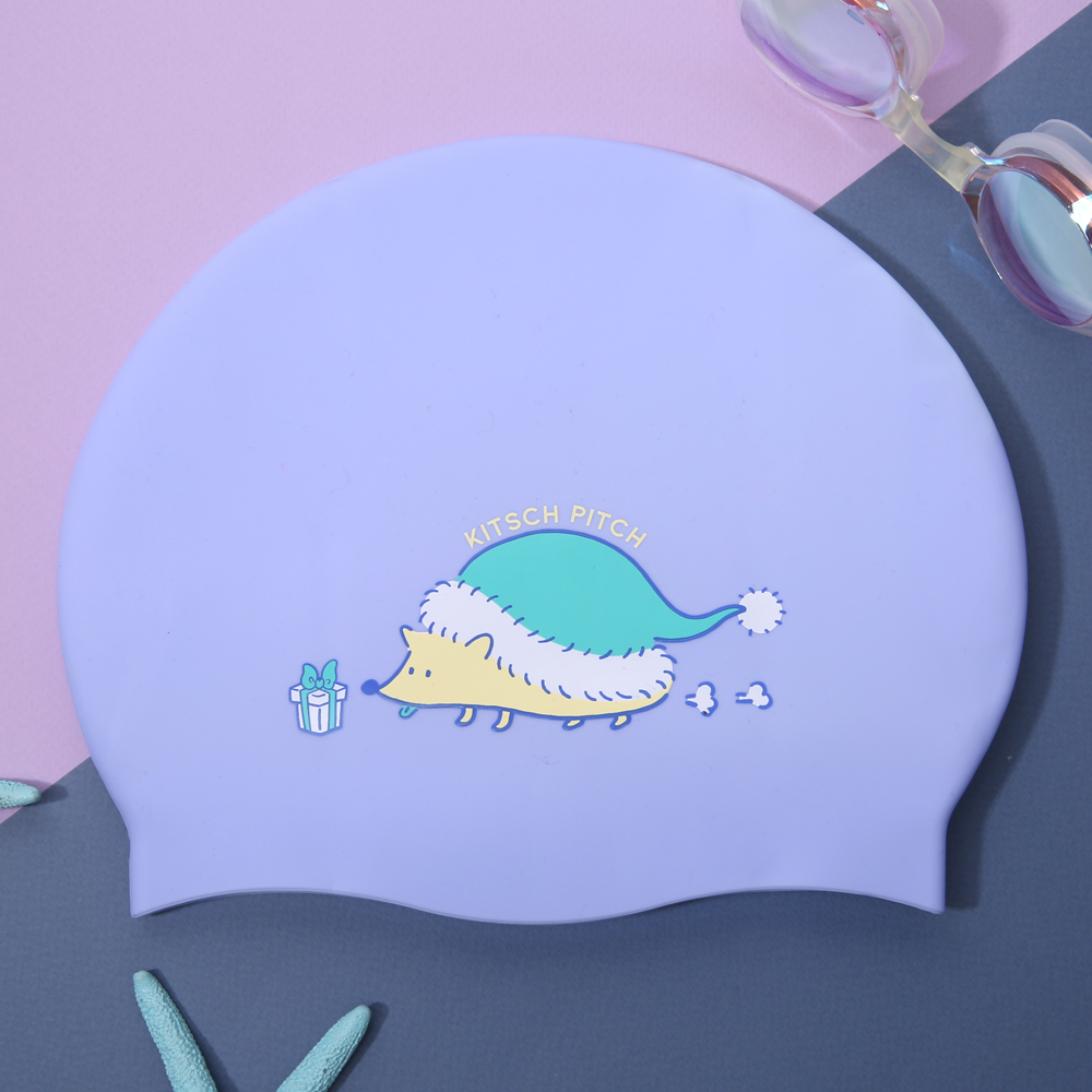 KITSCH PITCH Tiny Santa Silicone Swim Cap Pale Lavender [KPD1CS009] 디테일
