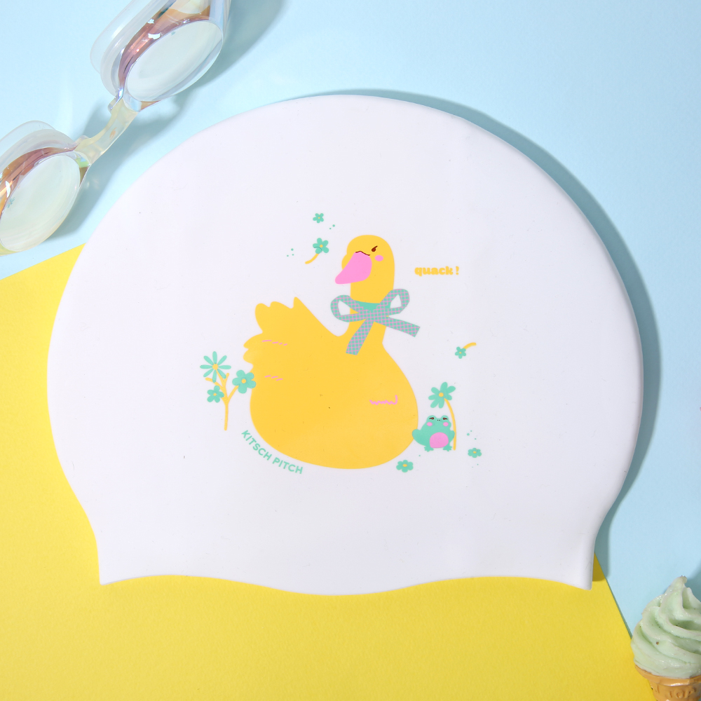 KITSCH PITCH Lake Buddy Silicone Swim Cap White [KPE1CS031 (WHT)] 디테일