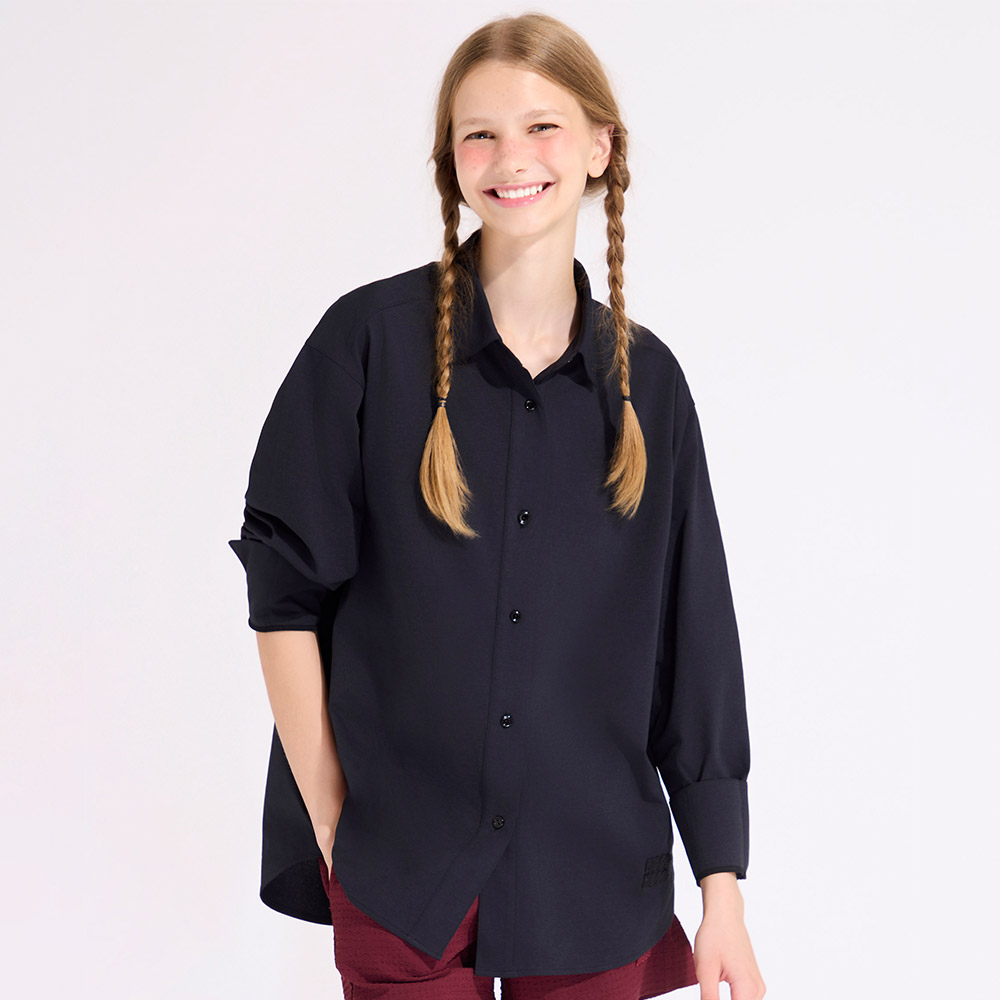 HOOG Funnyberry Funnyside Daily Rashguard Long Sleeve Shirt ブラック [AWT0082 Beachwear] 상품컷