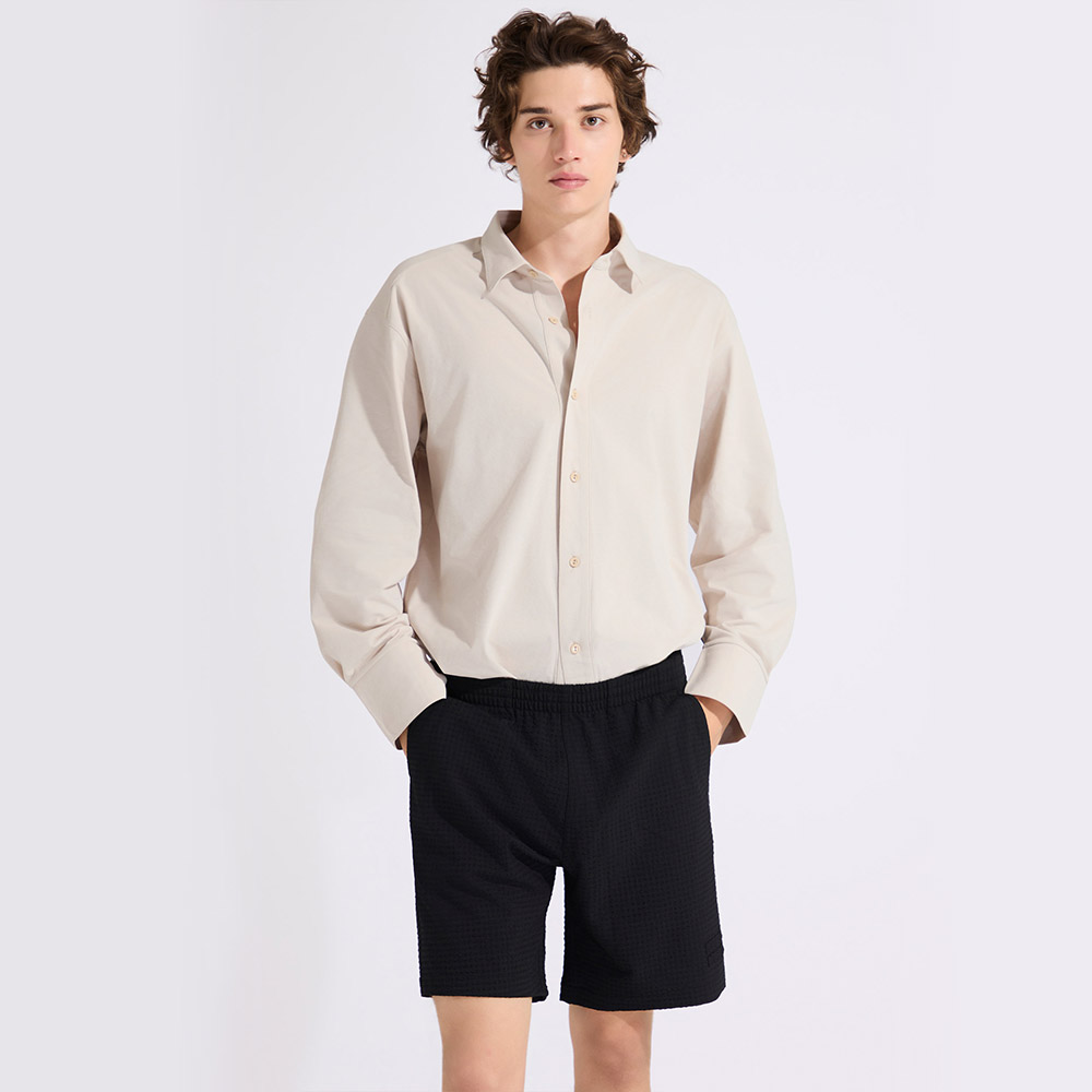 HOOG Funnyberry Funnyside Seersucker Shorts ブラック [AMB0013 メンズ ビーチウエア]
