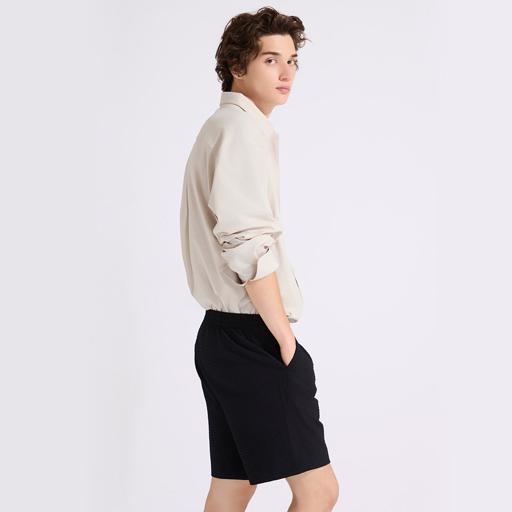 HOOG Funnyberry Funnyside Seersucker Shorts ブラック [AMB0013 メンズ ビーチウエア] 디테일