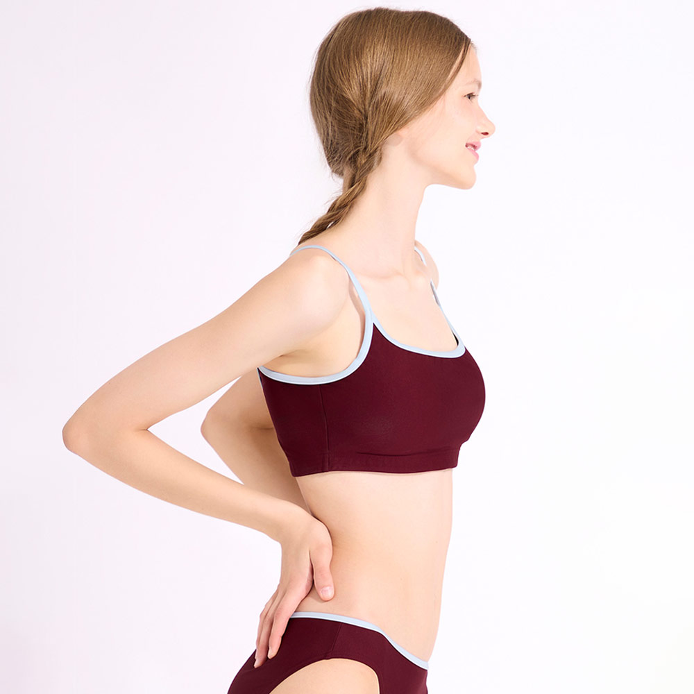 HOOG Funnyberry Funnyside Bikini Bra Old Burgundy [AWA0049 Women's Beachwear] 디테일