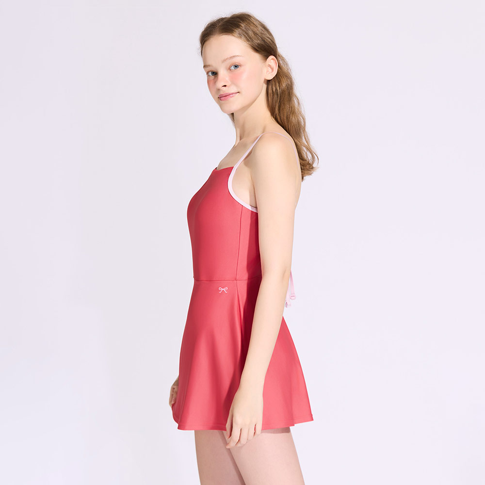 HOOG Funnyberry Funnyside Flower Back One-Piece Red Coral [AWO0067 Women's Beachwear] 디테일