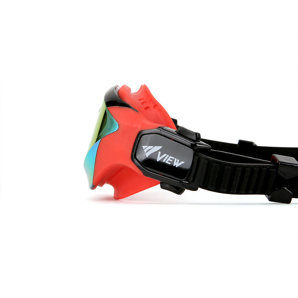 VIEW Delphina Swipe Mirrored Swim Goggle red pink [V2000ASAM(SKRP) FINA Approved Tech Suit] 디테일