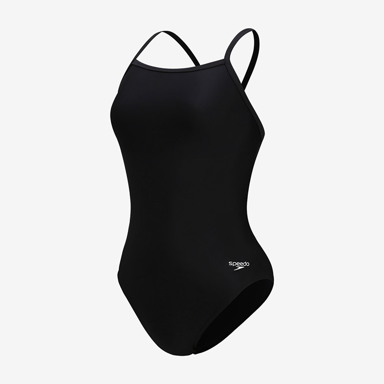 SPEEDO EnduraSoft Solid Turn Back Swimsuit Team Black [8-A000310014 Women's ] 디테일