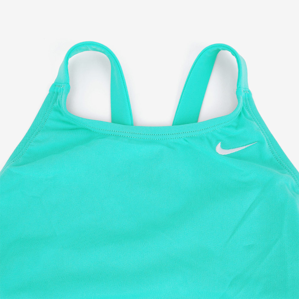 NIKE SWIM Answer Solid Fast Back Swimsuit Bleached Turquoise [NESSA040-468 Embroidered Logo Women's] 디테일