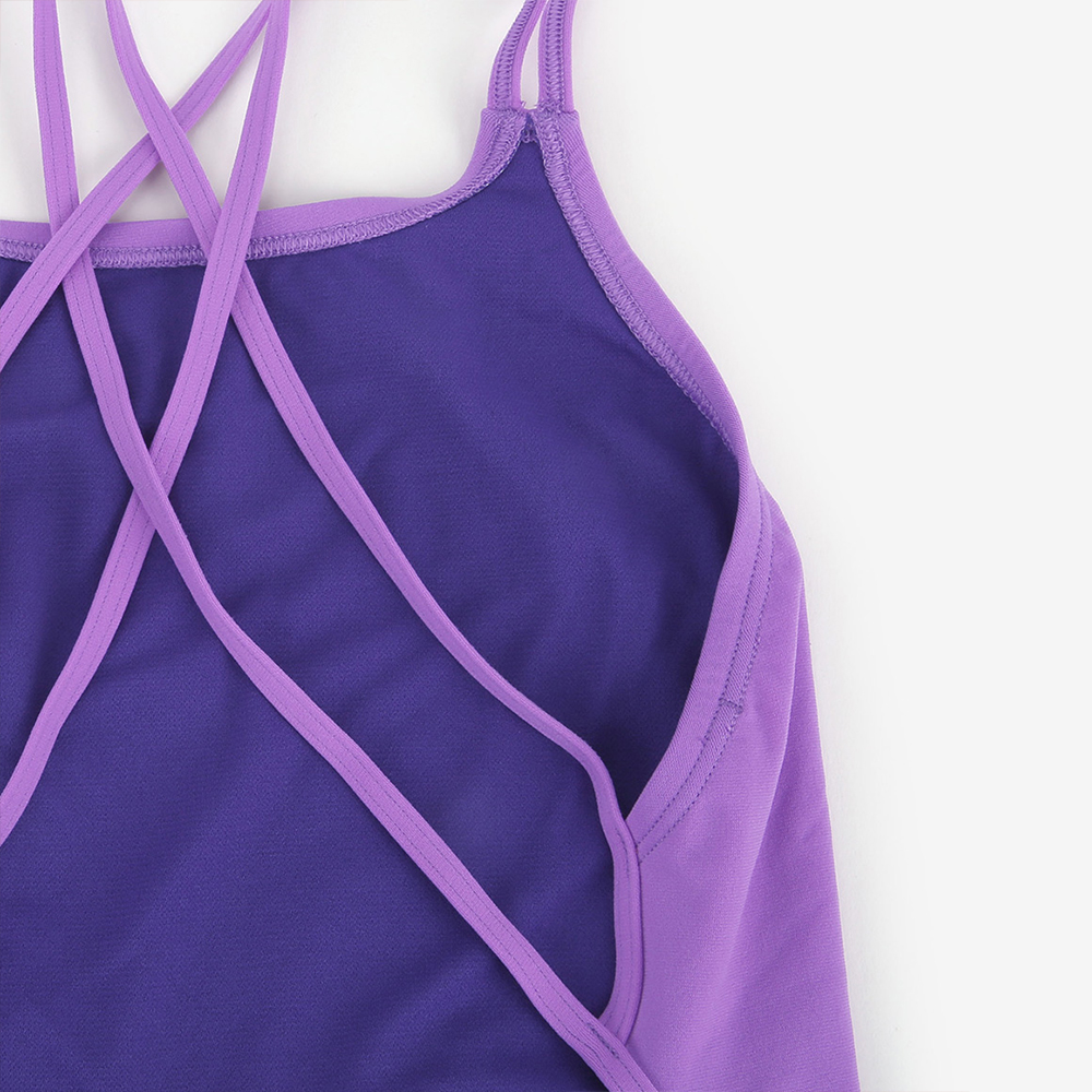 NIKE SWIM Answer Solid Spider Back Swimsuit Bright Violet [NESSA003-569 Embroidered Logo Women's] 디테일