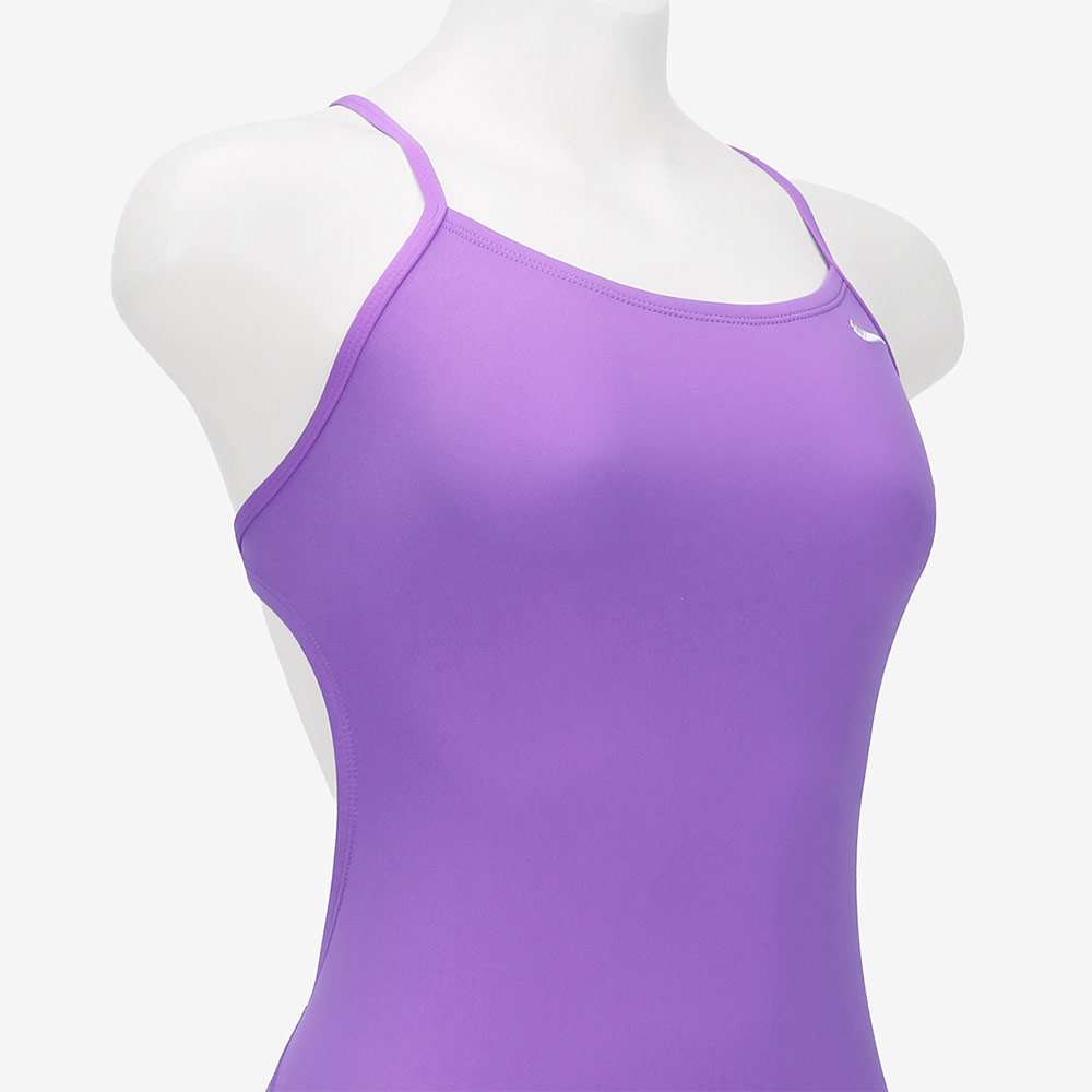 NIKE SWIM Answer Solid Cut Out Racing Swimsuit Bright Violet [NESSA018-569 Embroidered Logo Women's] 디테일