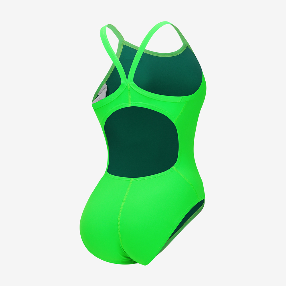 NIKE SWIM Answer Solid Racer Back Swimsuit Voltage Green [NESSA017-311 Embroidered Logo Women's] 디테일