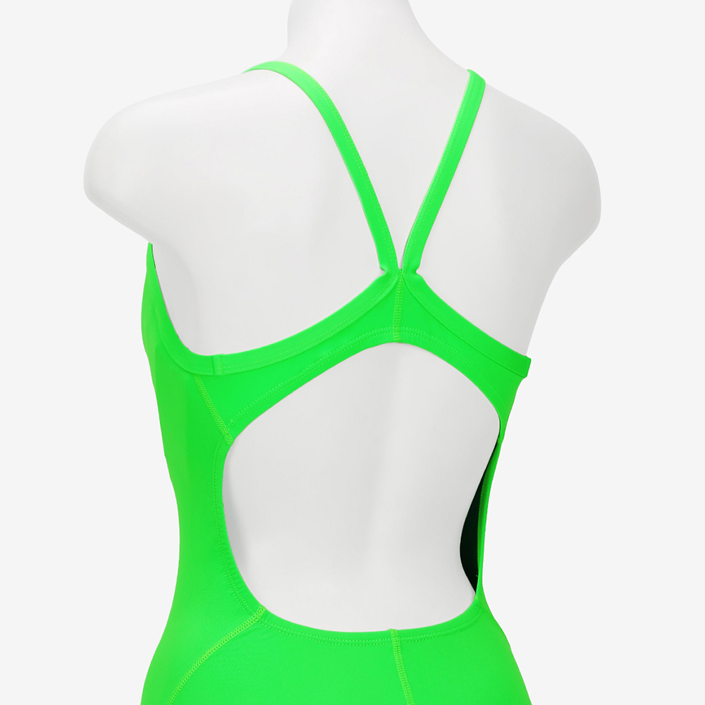 NIKE SWIM Answer Solid Racer Back Swimsuit Voltage Green [NESSA017-311 Embroidered Logo Women's] 디테일