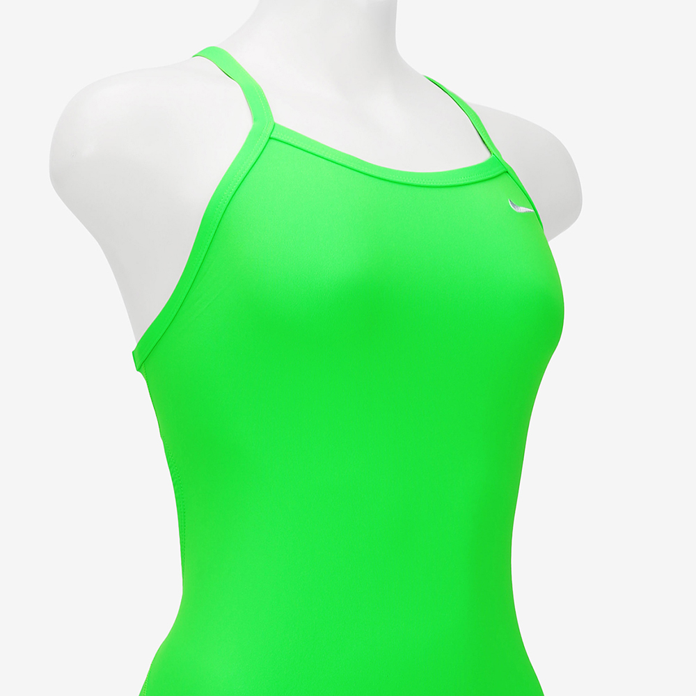 NIKE SWIM Answer Solid Racer Back Swimsuit Voltage Green [NESSA017-311 Embroidered Logo Women's] 디테일