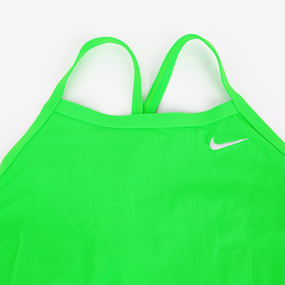 NIKE SWIM Answer Solid Racer Back Swimsuit Voltage Green [NESSA017-311 Embroidered Logo Women's] 디테일