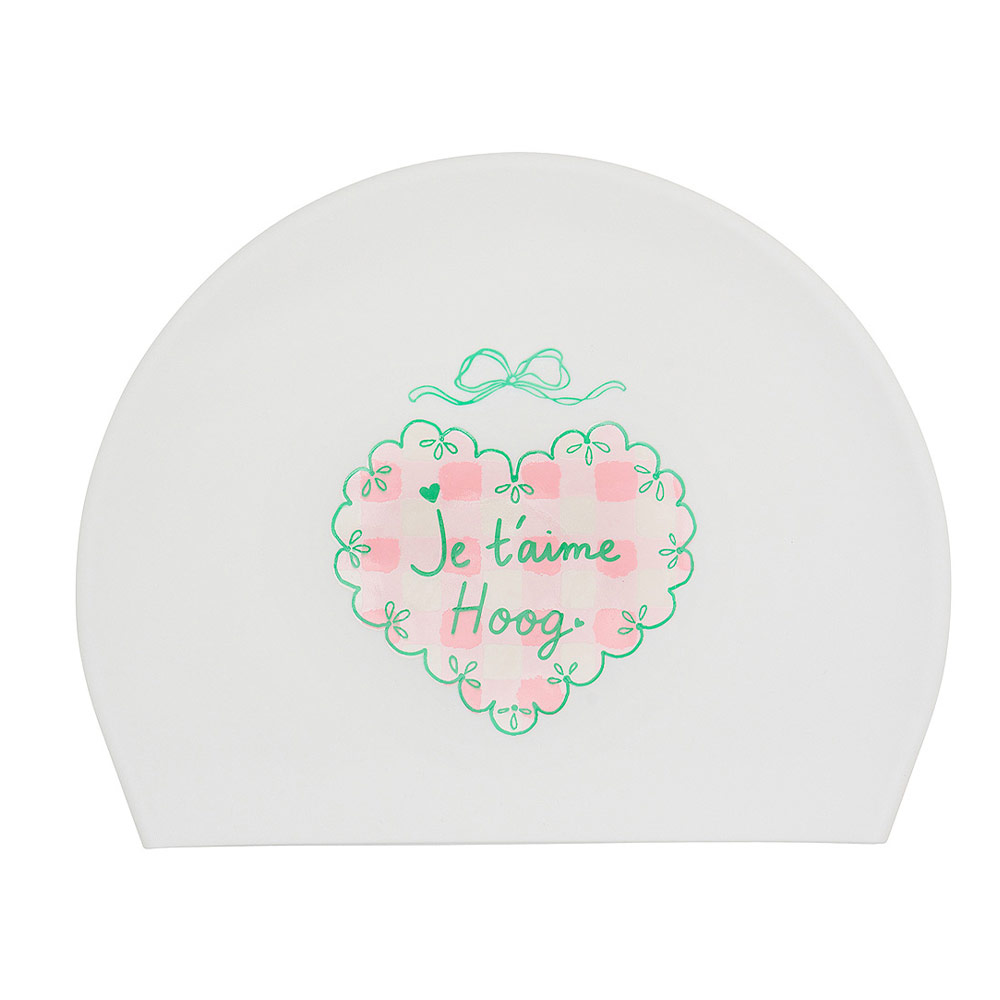 HOOG Je t'aime hoogues Silicone Swim Cap white [SSC838] 상품컷