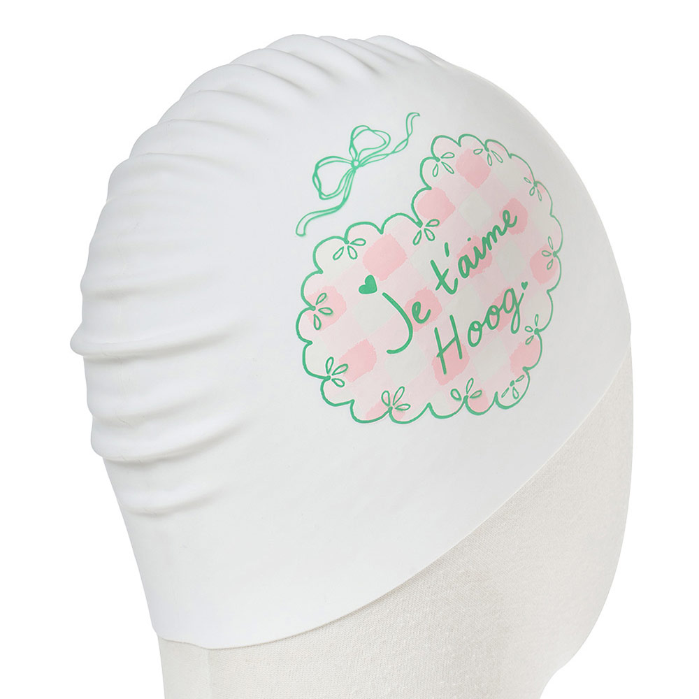 HOOG Je t'aime hoogues Silicone Swim Cap white [SSC838] 디테일
