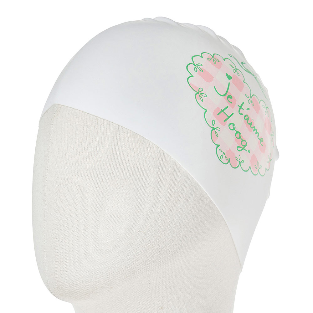 HOOG Je t'aime hoogues Silicone Swim Cap white [SSC838] 디테일