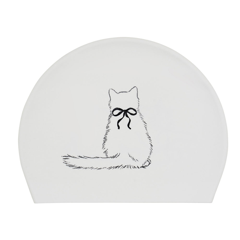 HOOG Ribbon Cat Silicone Swim Cap white [SSC839] 디테일