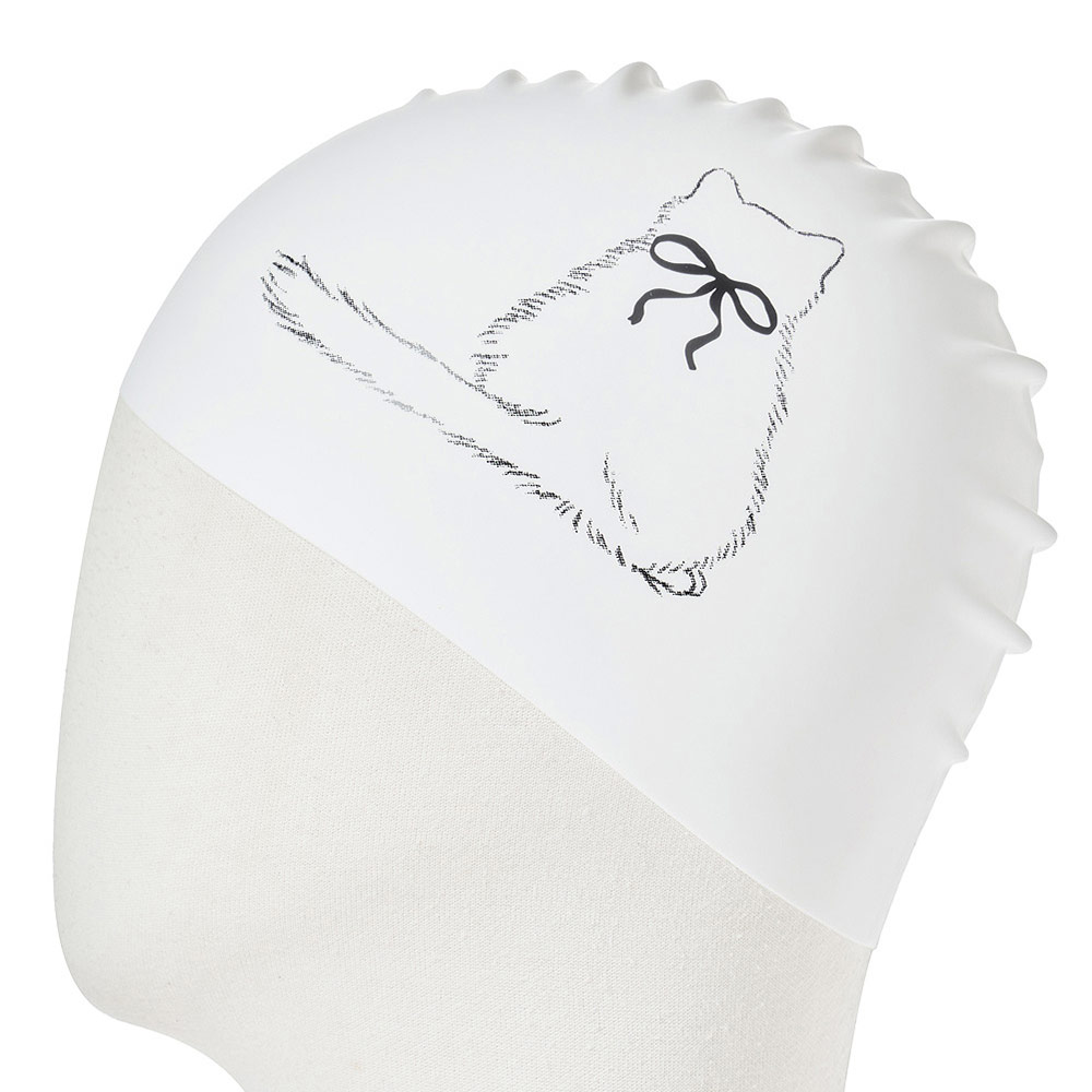 HOOG Ribbon Cat Silicone Swim Cap white [SSC839] 디테일