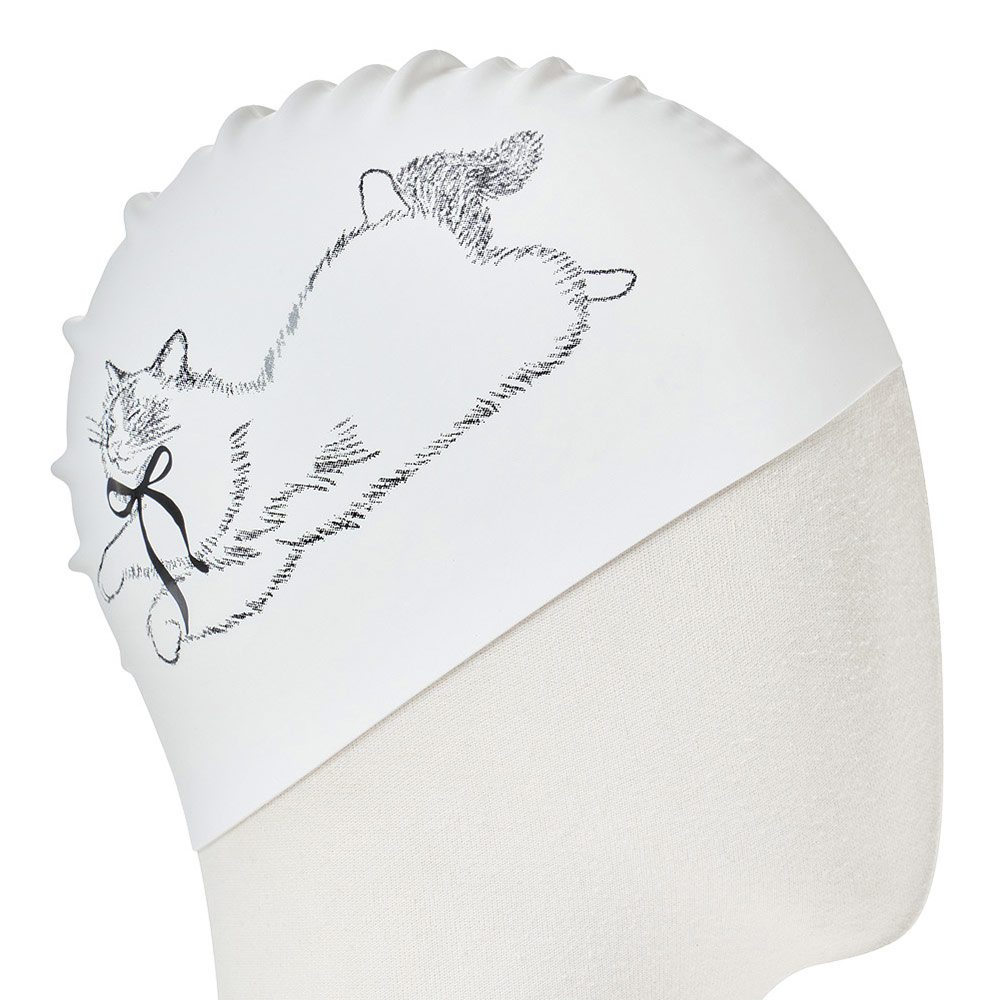 HOOG Ribbon Cat Silicone Swim Cap white [SSC839] 디테일