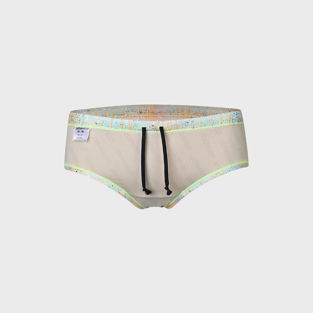 LEMANGO Armonié check Square Leg Swimsuit Yellow [LSMBR16355691 Men's ] 디테일